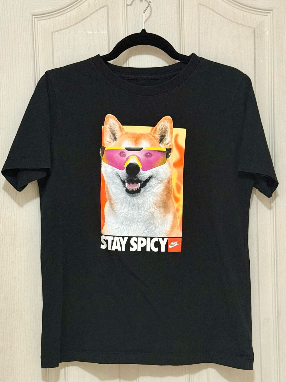 Nike Stay Spicy Shiba Inu Graphic Tee Youth XL Black
